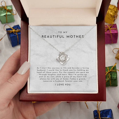 Mother Of The Groom Gift From Son (As I Start This Journey) Love Knot Necklace